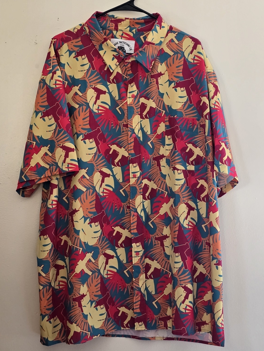 Savage Tacticians Men's 3XL Tactical Tropical Short Sleeve Button-Up Shirt